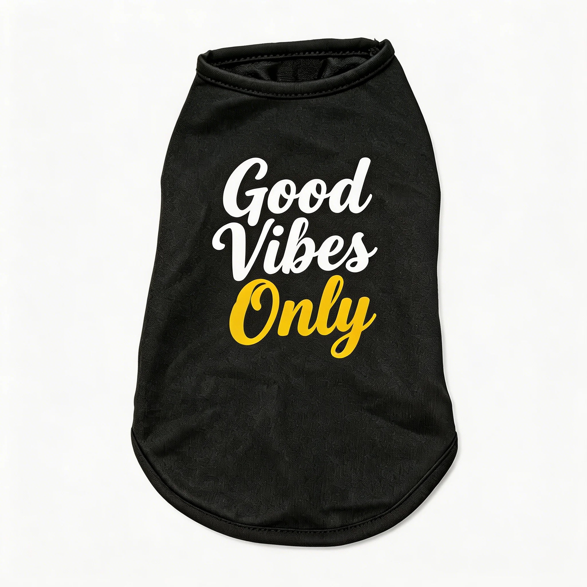 Good Vibes Only Dog Vest, Positive Quote Puppy Clothes, Summer Breathable Pet T-Shirt, Cool Dog Supplies Apparel for Small Dogs