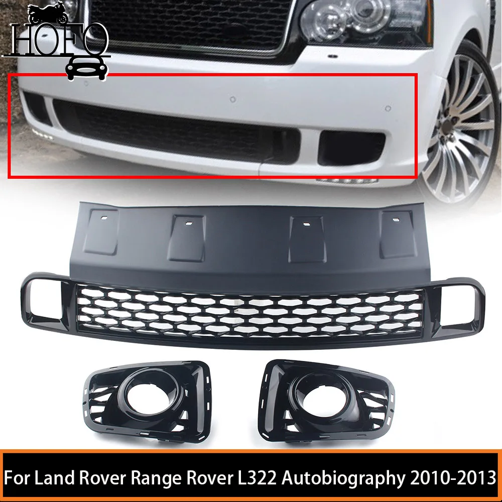 

For Land Rover Range Rover L322 2010-2013 Autobiography Car Front Lower Bumper Grille Lower Grill Black ABS Plastic
