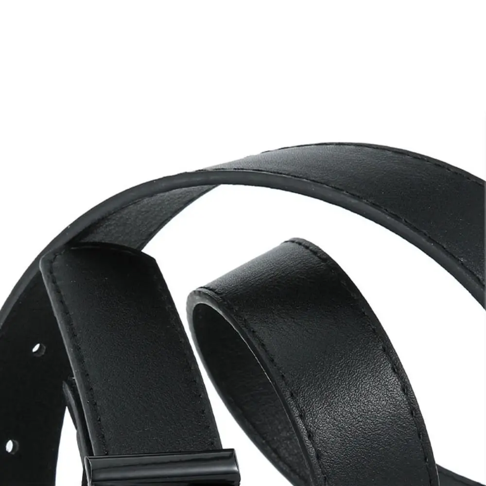 Solid Color Pin Buckle Belts Casual Alloy Buckle Leather Thin Belt Waist Belt Women
