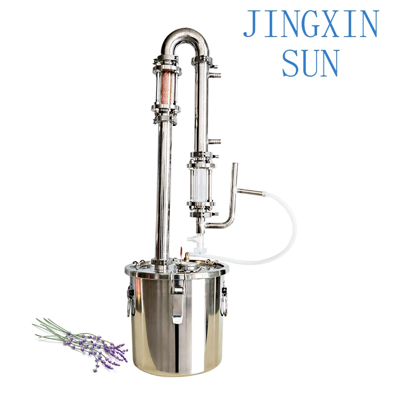 50L Direct Fire 304 Stainless Steel Built-in Pure Mesh Solvent Extractor for Home Distillation for Essential Oil Extraction