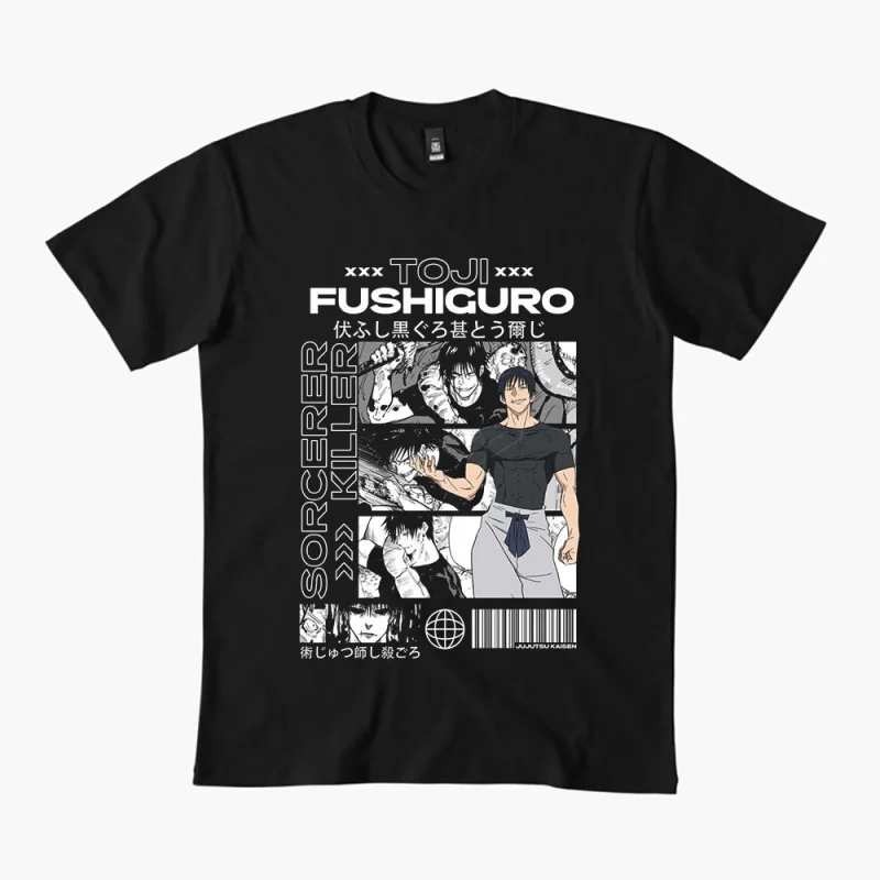 

0309 Toji Fushiguro Anime T shirt Jujutsu Kaisen Manga Men's print Graphic Tee Shirt 100% cotton Y2K clothes All size tops S-6XL