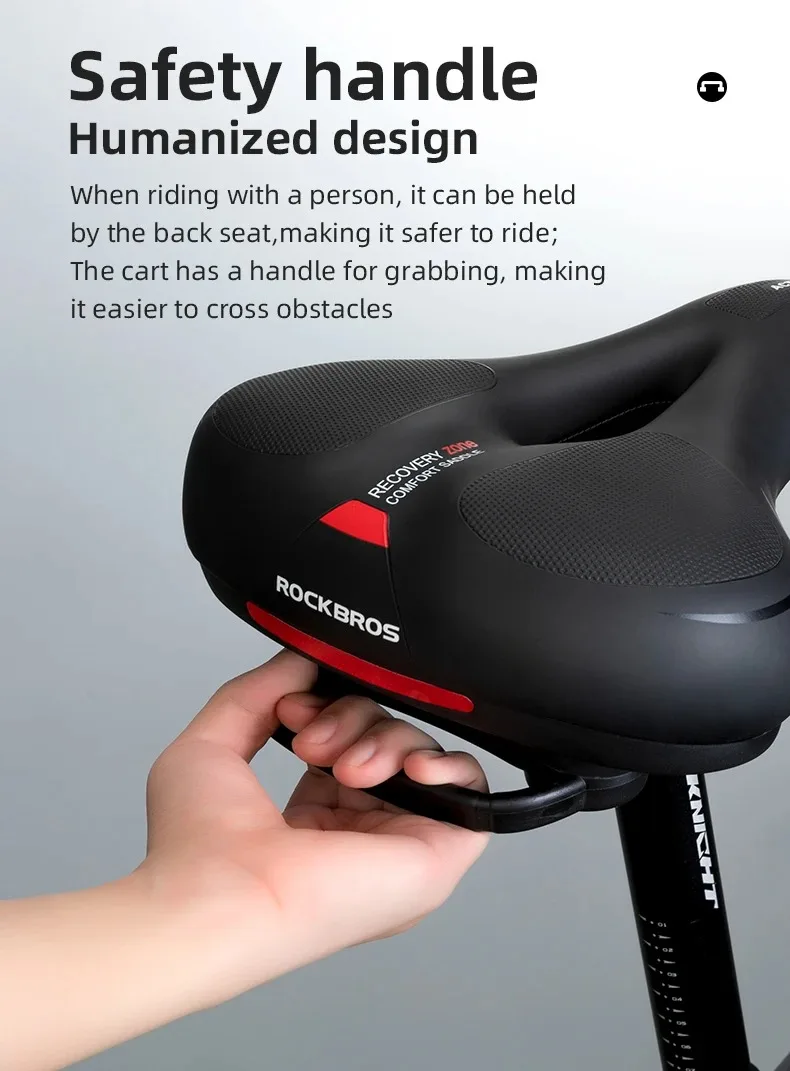 ROCKBROS Fahrradsattel Rennsattel Regenfester Stoßdämpfender Weicher Schwammsattel MTB Rennrad Zubehör – Detail 4