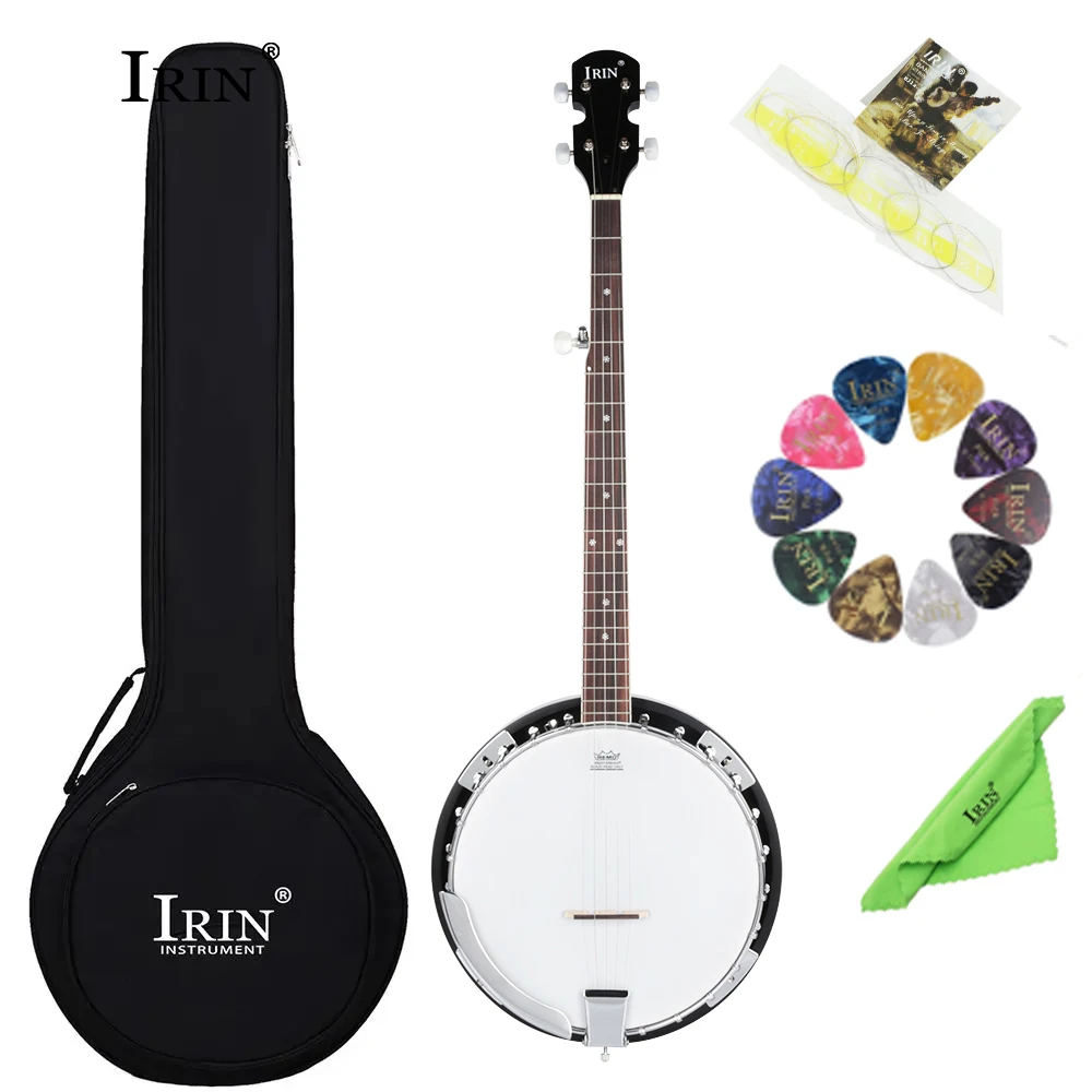 IRIN 5 String Banjo 22 Frets Playing Ethnic Style Bluegrass Plucked Stringed Instrument Banjo with Package Accessories