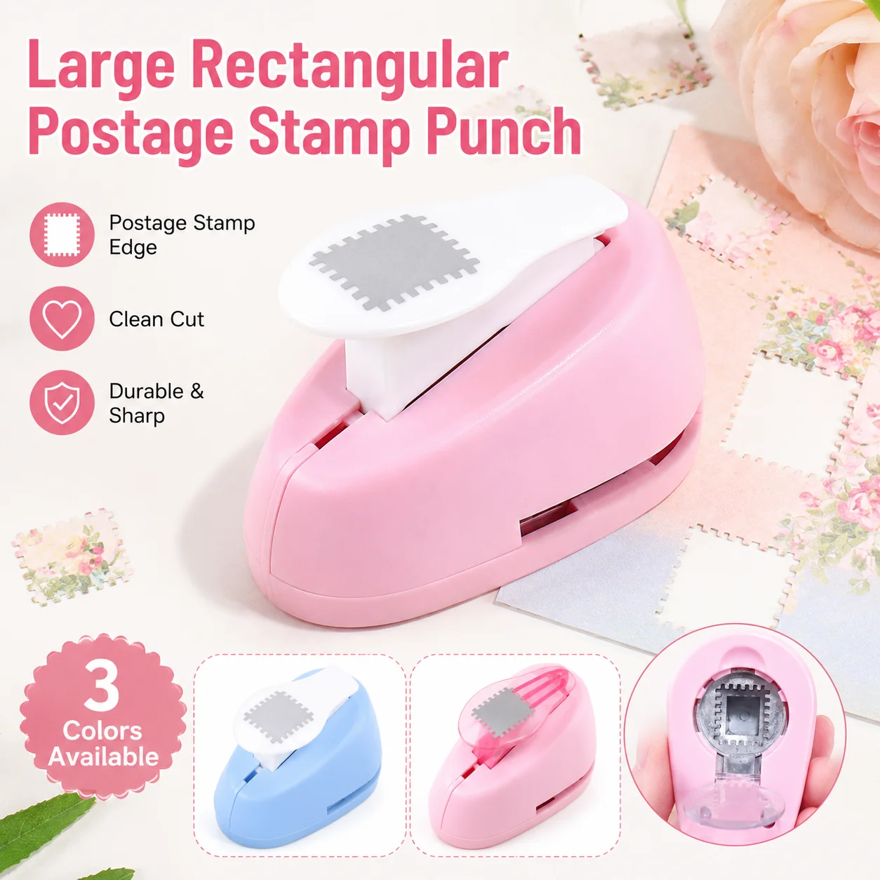 Simple And Portable Stamp Embosser, Lever-style Manual Punch For Easy Use, For Decorating Diaries And Scrapbooks, School Supplie view 6