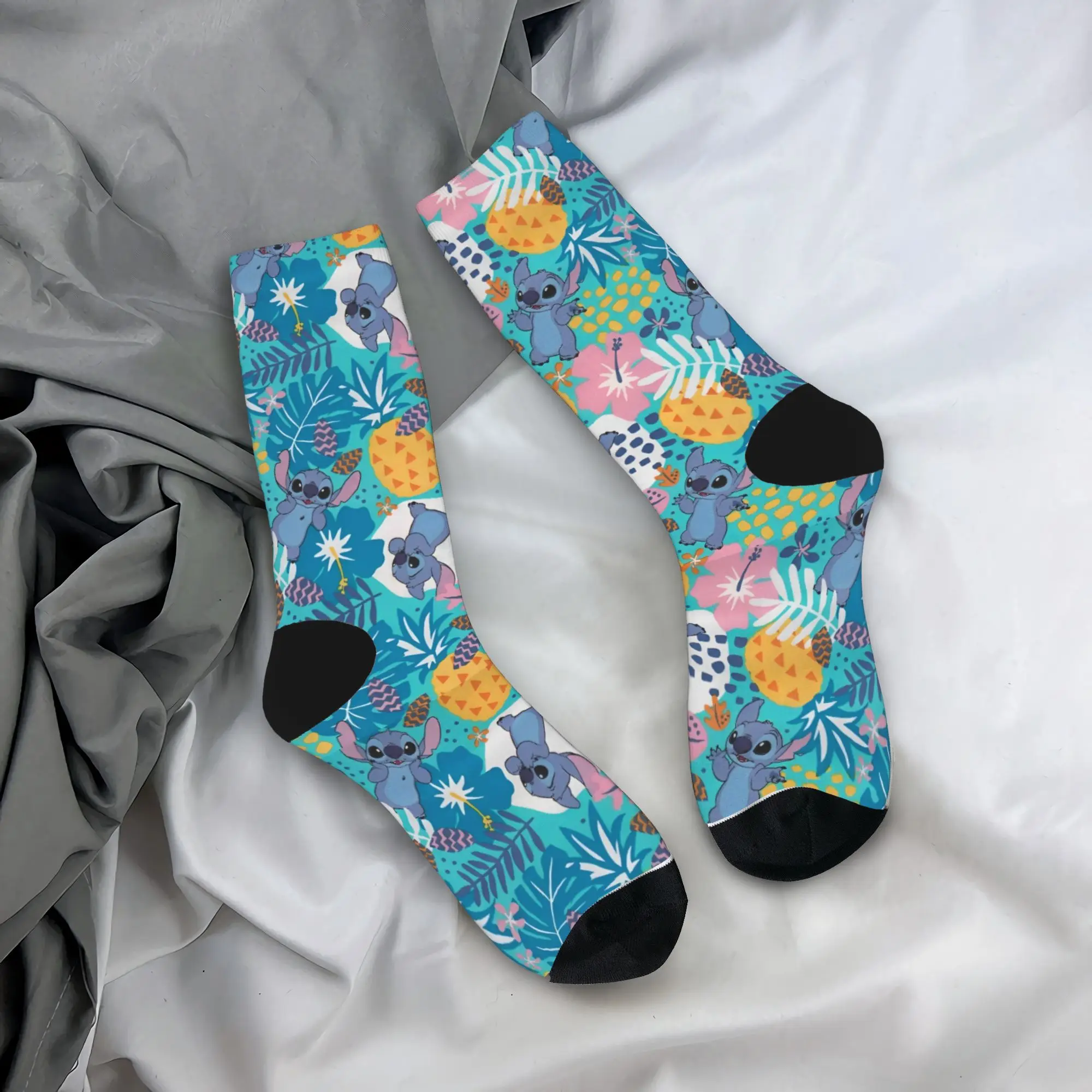 

Мужские носки унисекс, милые чулки с яркой строчкой, противоскользящие средние мягкие носки, весенние забавные велосипедные носки с графикой