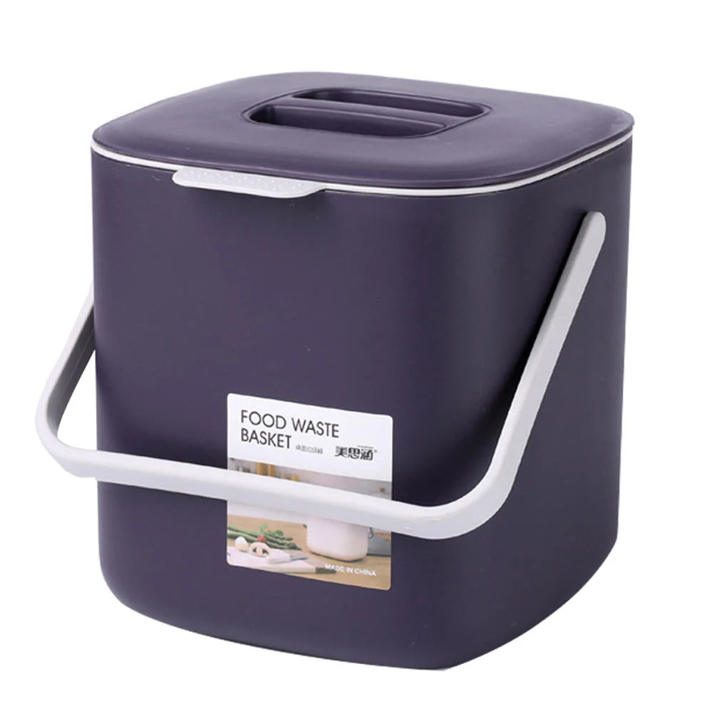 

Garbage Bin Compost Container Waste with Cover Wet and Dry Separation Kitchen Trash Can Plastic Portable Recycling Travel