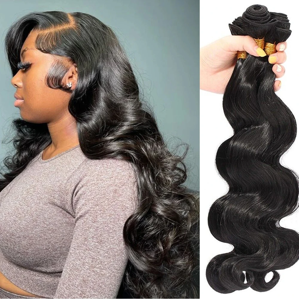 28 Inches Brazilian Hair Weave Bundles Loose Body Wave 1 3 4 Bundles Raw Remy Human Hair Bundles Virgin Hair Extensions Tissage