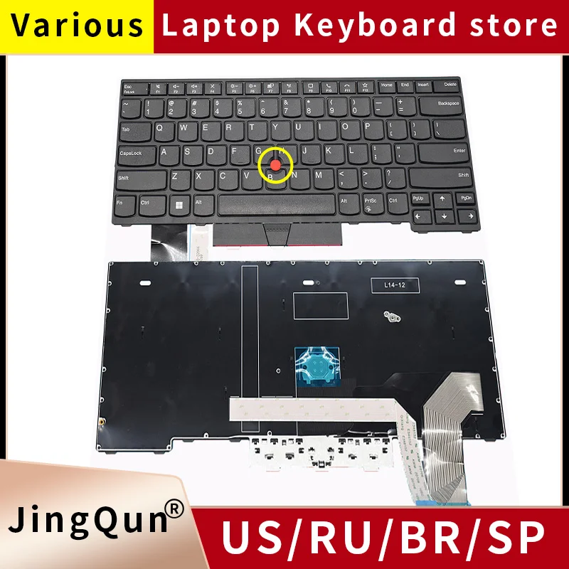 

US Russian Layout Backlit Keyboard For Lenovo Thinkpad L14 Gen1 L14 Gen2 TP00120E 5N20W67828 5N20W67864 5N20W67792 5N20W67751