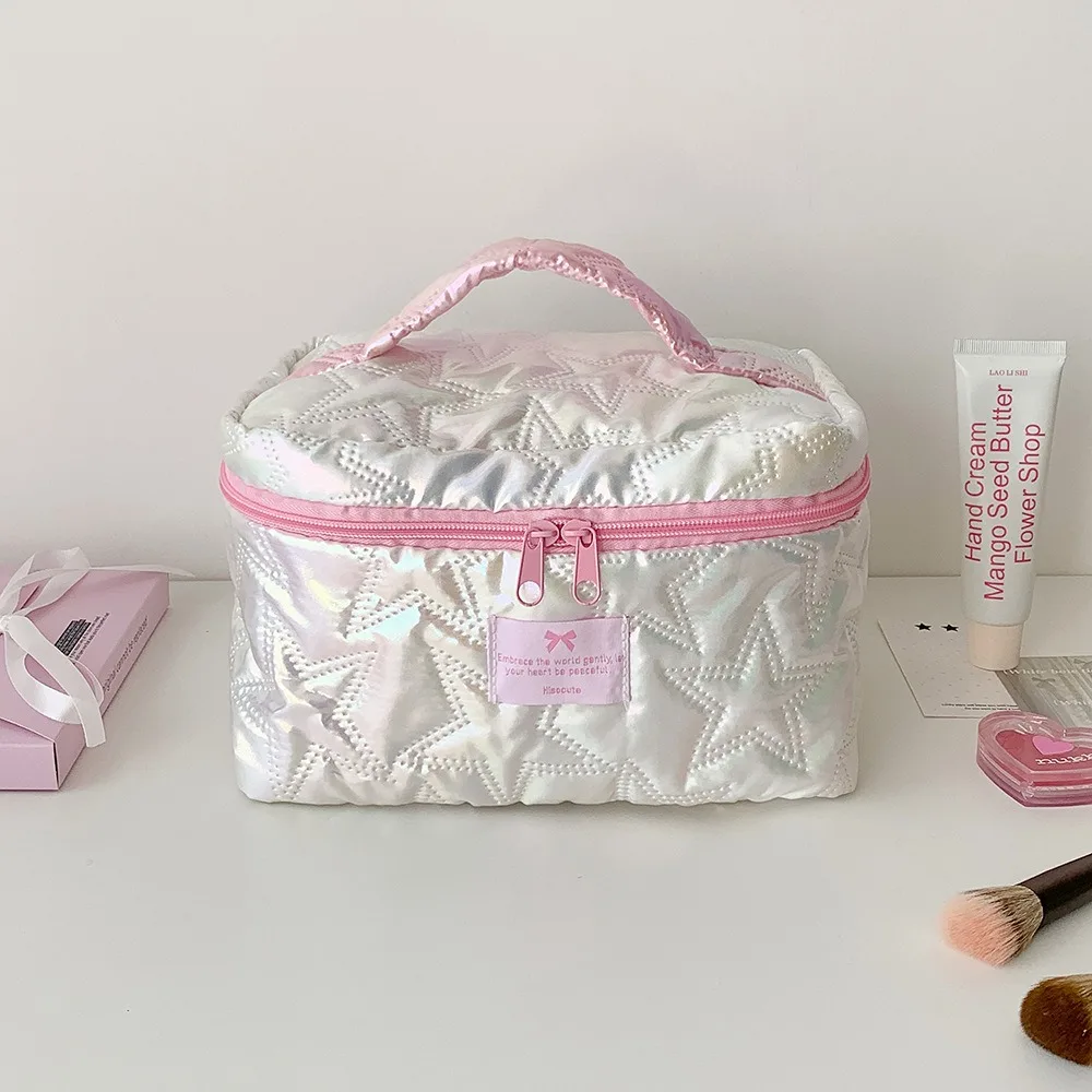 حقيبة مكياج بتصميم INS Star حقيبة مستحضرات تجميل محمولة بيرليسسينت ذات سعة كبيرة حقيبة أدوات الزينة المحمولة للاستخدام اليومي