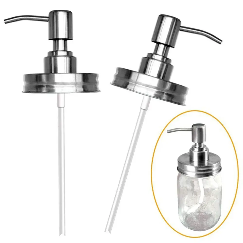 Mason Jar Liquid Soap Dispenser Lids Pump Sealing Stainless Steel Bottles Lid For Regular Mouth Canning Lids Jar Caps