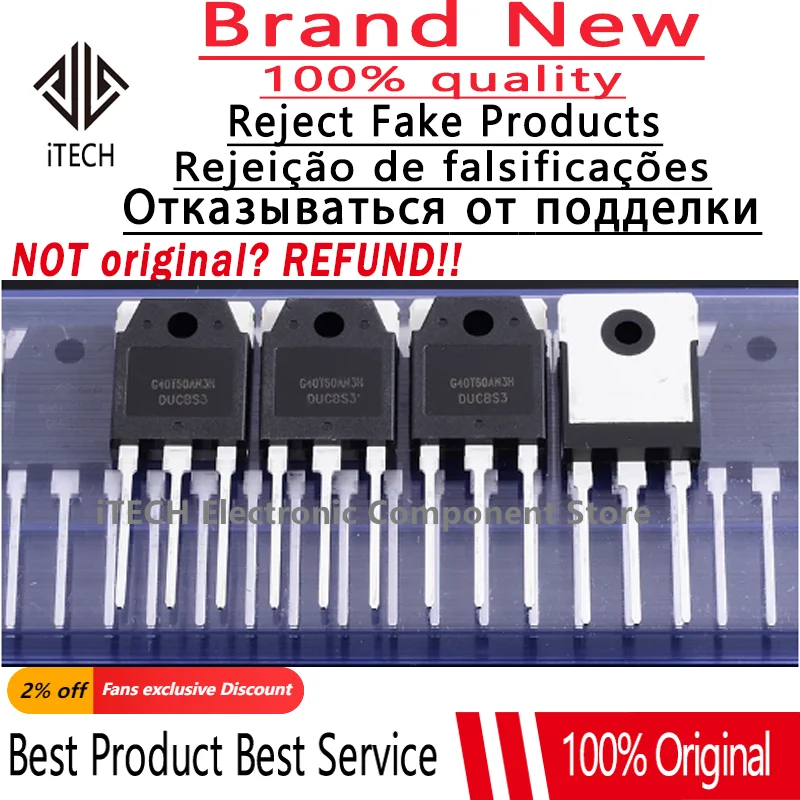 10pcs/lot Original CRG40T60AN3H G40T60AN3H 40T60 TO-247 IGBT Pipe Welder Usually 40V600V 100% New and Genuine