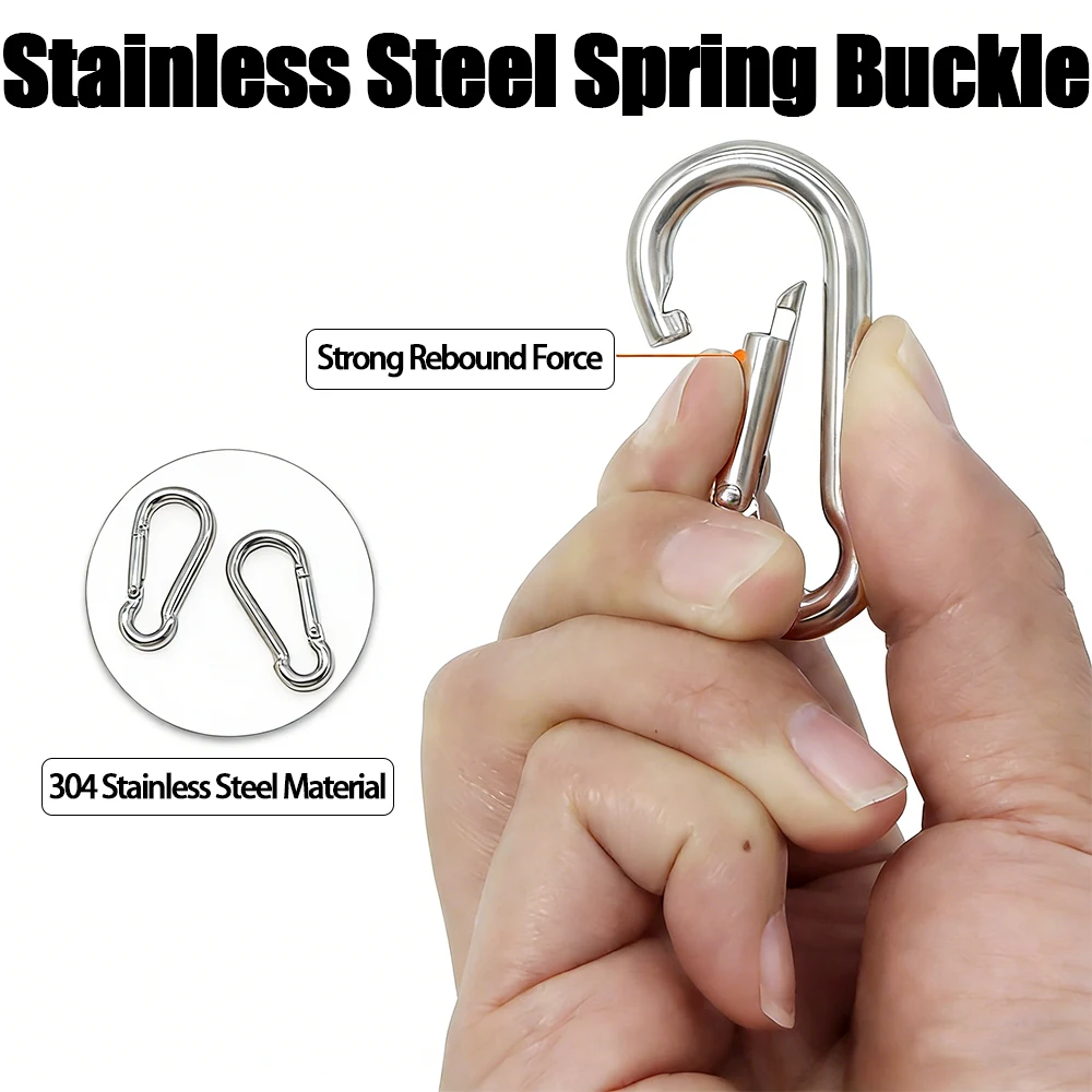 3mm 4mm Stainless Steel Wire Rope Kit with PVC Coating and Cable Clamp Spring Buckle for Clothesline Dog Leash Sunshade Tent - view 3