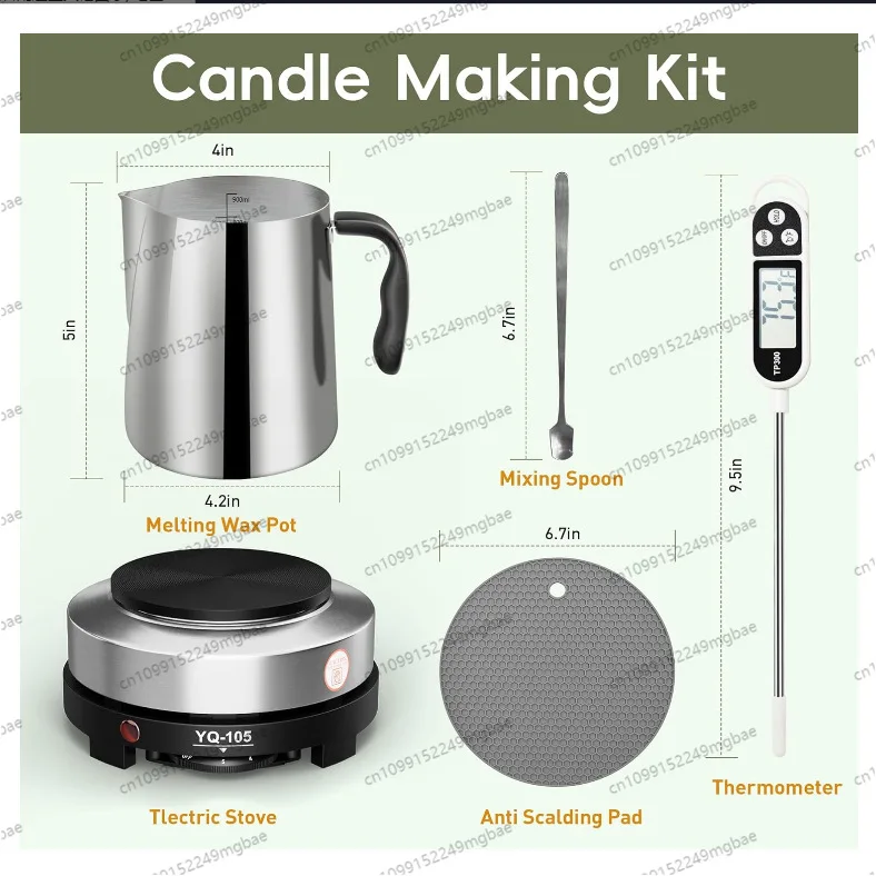 Candle making round heater chassis stainless steel wax melting cup wax stirrer anti-scald mat candle starter set