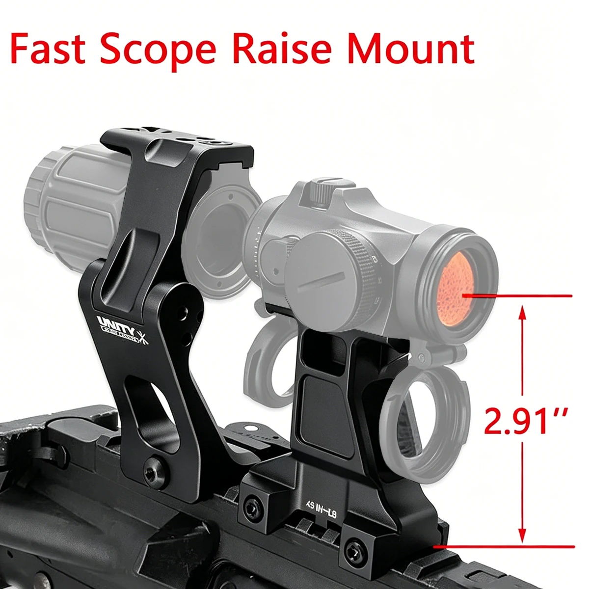 Support de base rapide tactique UNITY 2.91 pour lunette de visée point rouge T1 T2, grossisseur G33 G43, hauteur 2,91 pouces, pour la chasse, rail Picatinny 20 mm