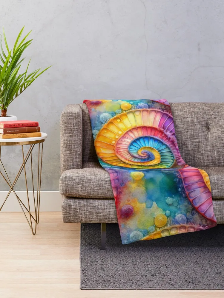 Vibrant Spirals Throw Blanket Luxury Designer Summer Beddings Blankets