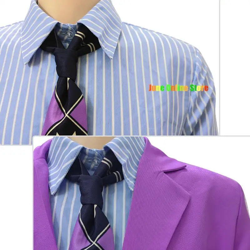 Kira Yoshikage Cosplay Anime Adventure Yoshikage Kira Purple Suit Cosplay Uniform Costume Wig Outfits