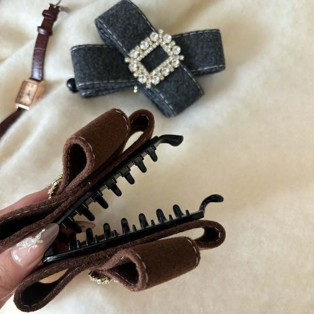 

Shark Clip Elegant Bow Banana Clip Korean Style Plastic Women Vertical Clip Multi-layered Hairpins Ponytail Holder Banquet