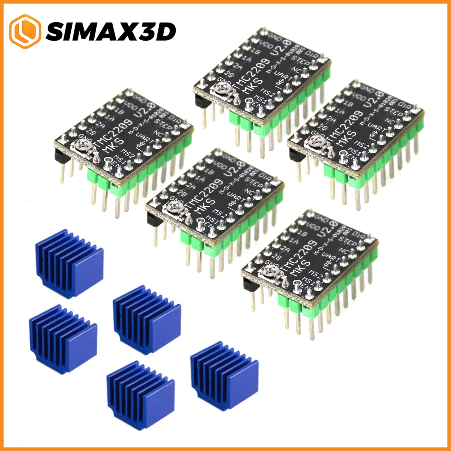 

SIMAX3D MKS TMC2209 2209 StepStick Stepper Motor Driver 2.5A UART Ultra Quiet For Gen_L Robin Nano for 3D Printer Parts