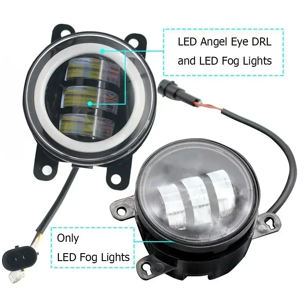 Led Fog Lights PTF 30W With Lens For Nissan Xterra N50 2005-2015 Not WD22 Car Turn Signal Angel Eye DRL Daytime Running Lamp Kit