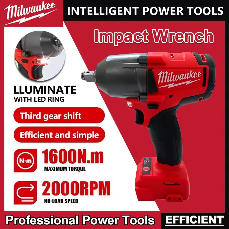 

100% NEW Original Milwaukee 1600NM Cordless Electric WrenchLarge Torque Brushless Impact Wrench Car Truck Repair Power Tools