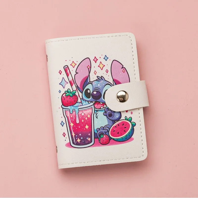 Disney Stitch Id Card Holder for Women Girl Kawaii Cartoon Portable Travel Purse for Credit Cards Against Demagnetization