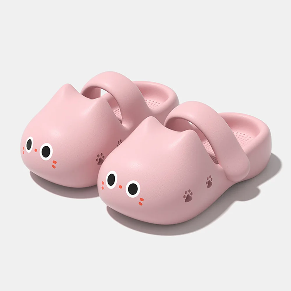 Süße Katzen-Slipper für Damen, Sommer, weiche Cloud-Clogs, Damen-Riemchensandalen, EVA-Lochschuhe, dicke Sohle, rutschfeste Strand-Slipper – Detail 2