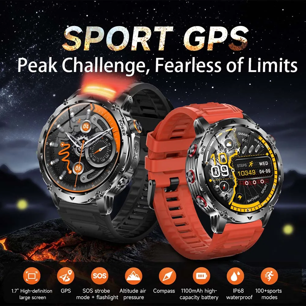 New Men's Smartwatch GPS Multiple Sports Modes Wireless Calling Smart Watch for Gift