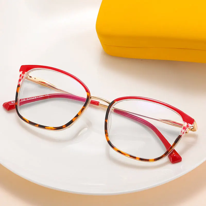 

New TR90 Blue Light Blocking Eyeglasses Frame for Women, Stylish Metal Dopamine Optical Glasses with Prescription