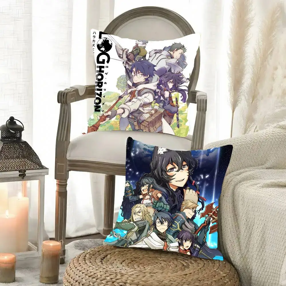 Anime Log H-Horizon Pillow Case Fashion Square Pillowcase Bedroom Sofa Room Ins Decoration Leisure