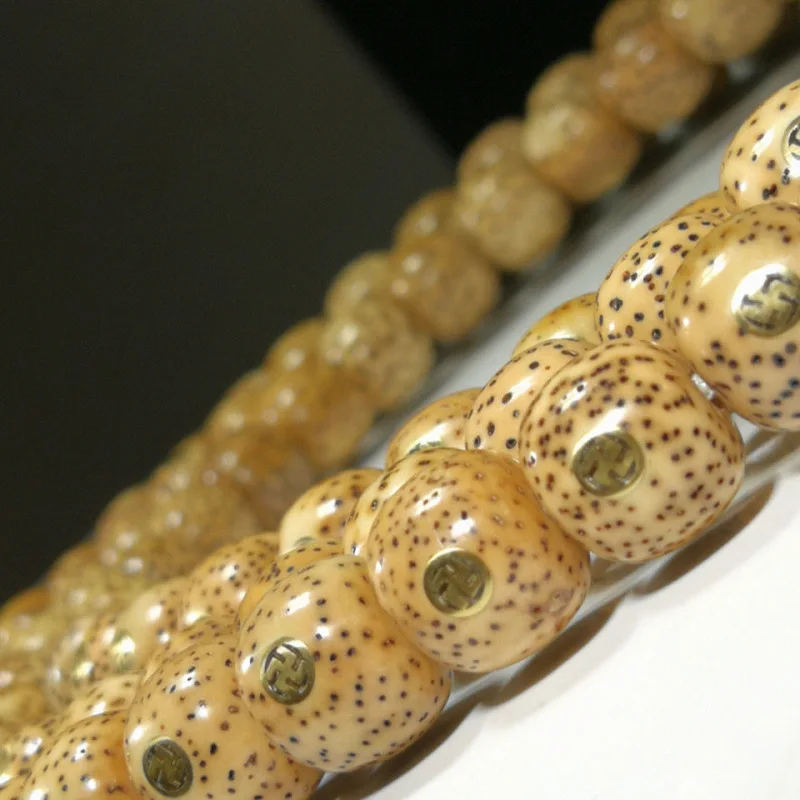 Hainan Moon Bodhi Seed Inlaid Three Five Multi-Treasures 108-Bead Buddhist Prayer Beads Bracelet