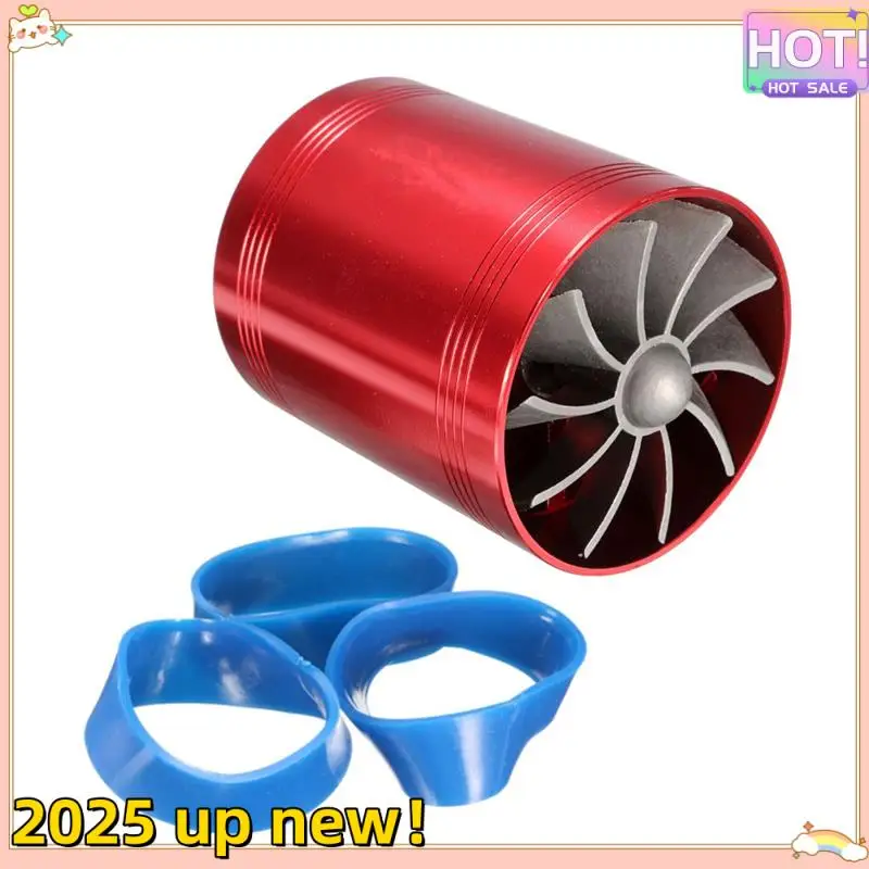 

Superior-Universal Car Double Turbine Turbo Charger Air Intake Gas Fuel Saver Fan Auto Car Supercharger