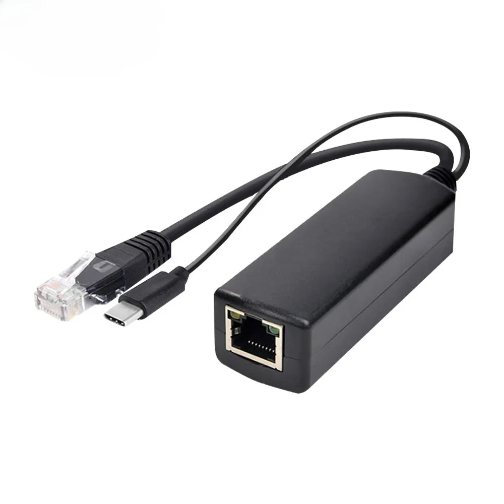 2026 POE Splitter 10/100/1000Mbps Type-C IEEE802.3af DC44-57V إلى 5V 3A مصدر طاقة لكاميرا IP نقطة وصول لاسلكية أو جهاز غير POE #1
