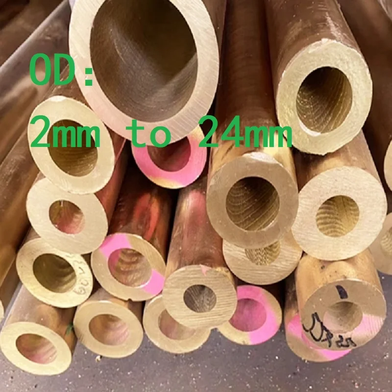 Brass Round Tubes OD 2 3 4 5 6 7 8 9 10 11 12 13 14 15 16 17 18 20 21 22 23 24 25mm Length 100mm 200mm 500mm Brass Pipe Straight