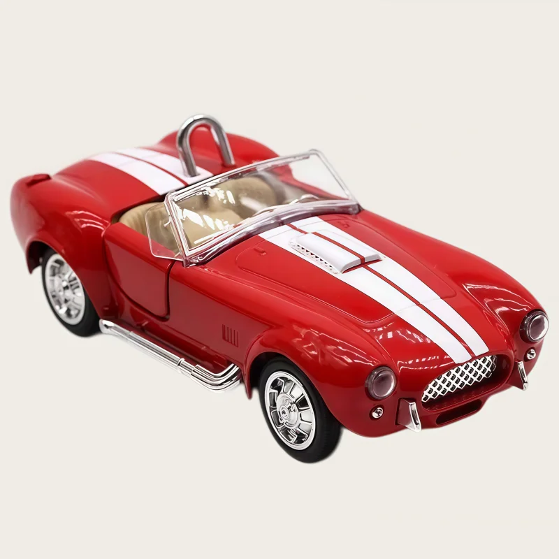 Retro sports car alloy model, 1:32 scale, with openable doors design, a collectible metal-cast figurine. view 4