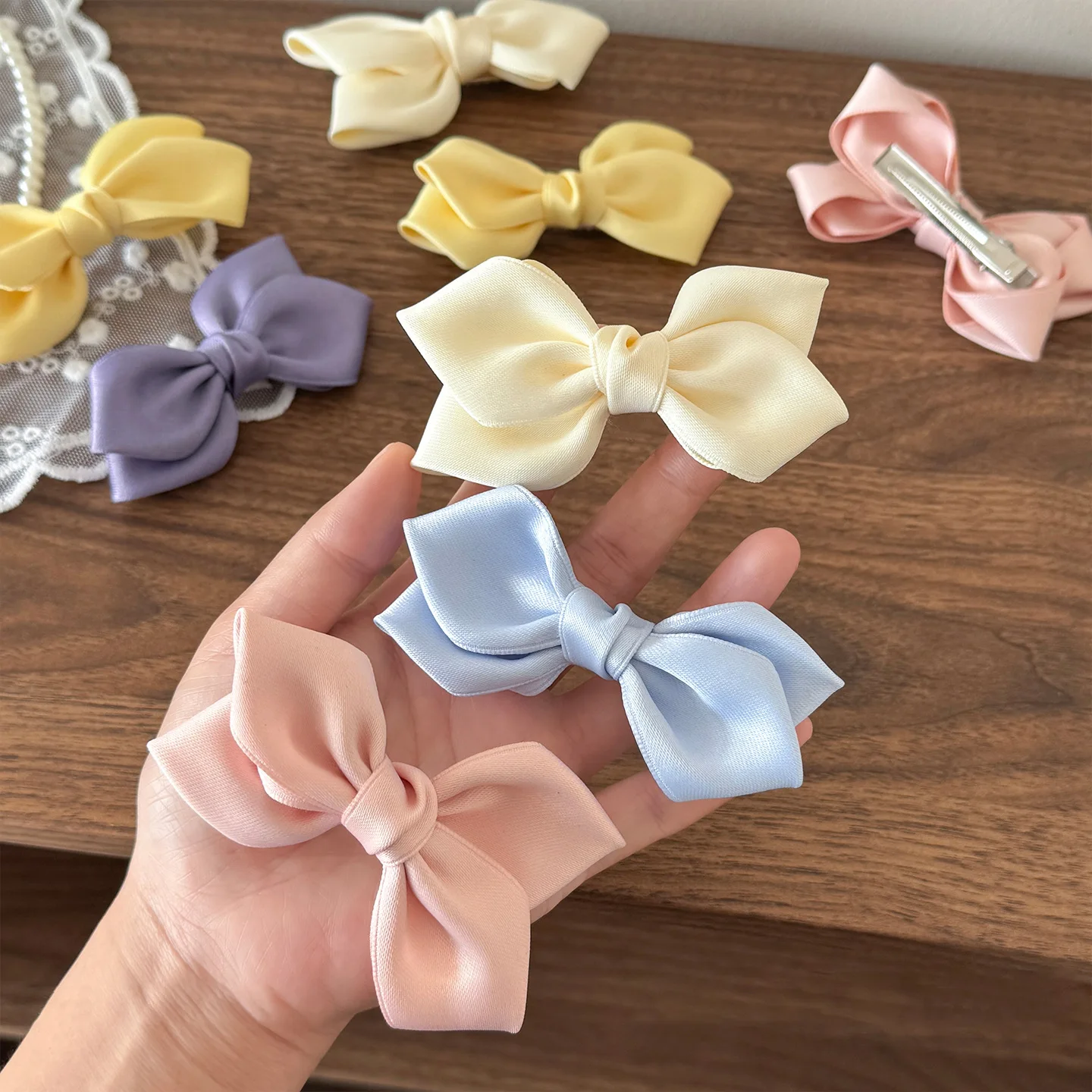 2pc Nette Süße Candy Farbe Bogen Haarnadel Haar Seite Clips für Mädchen Frauen Childs Damen Haar Zubehör – Detail 5