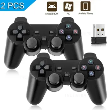 2 adet oyun denetleyicisi için 2.4Ghz kablosuz Gamepad PC Android TV için USB Joystick BOX PC kutusu oyun kutusu için