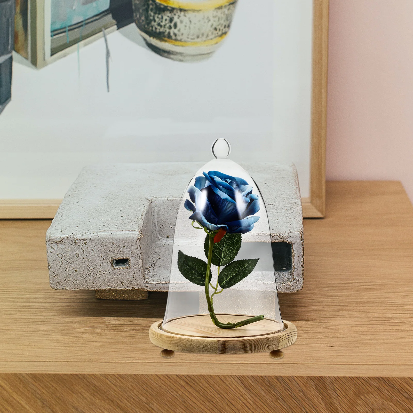 

Eternal Life Flower Display Glass Cover Preserved Flowers Showcase Dustproof Decor Decorations Decorative Dome