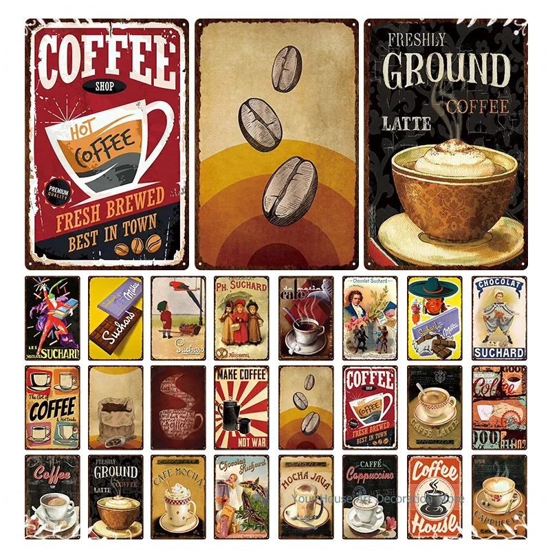 Letreros de metal Chocolat Suchard, Placa de cerveza Estrella Damm, Arte de pared de café y fitness, Pintura de hierro, Placa de pub, Póster metálico divertido, Letrero Cl