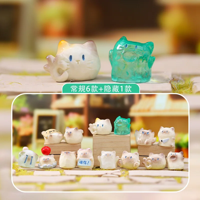 

Random Mini Cat Figurine Blind Bag Creative Cartoon Artist Cat Figure Trendy Home Desktop Decoration Ornament for Kids Gift