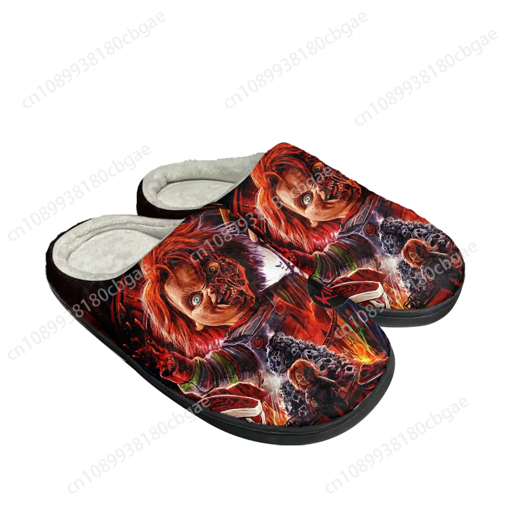 Horror Movie Childs Play Chucky Home Cotton Slippers Men Women Plush Bedroom Casual Keep Warm Shoes Thermal Slipper Custom Shoe