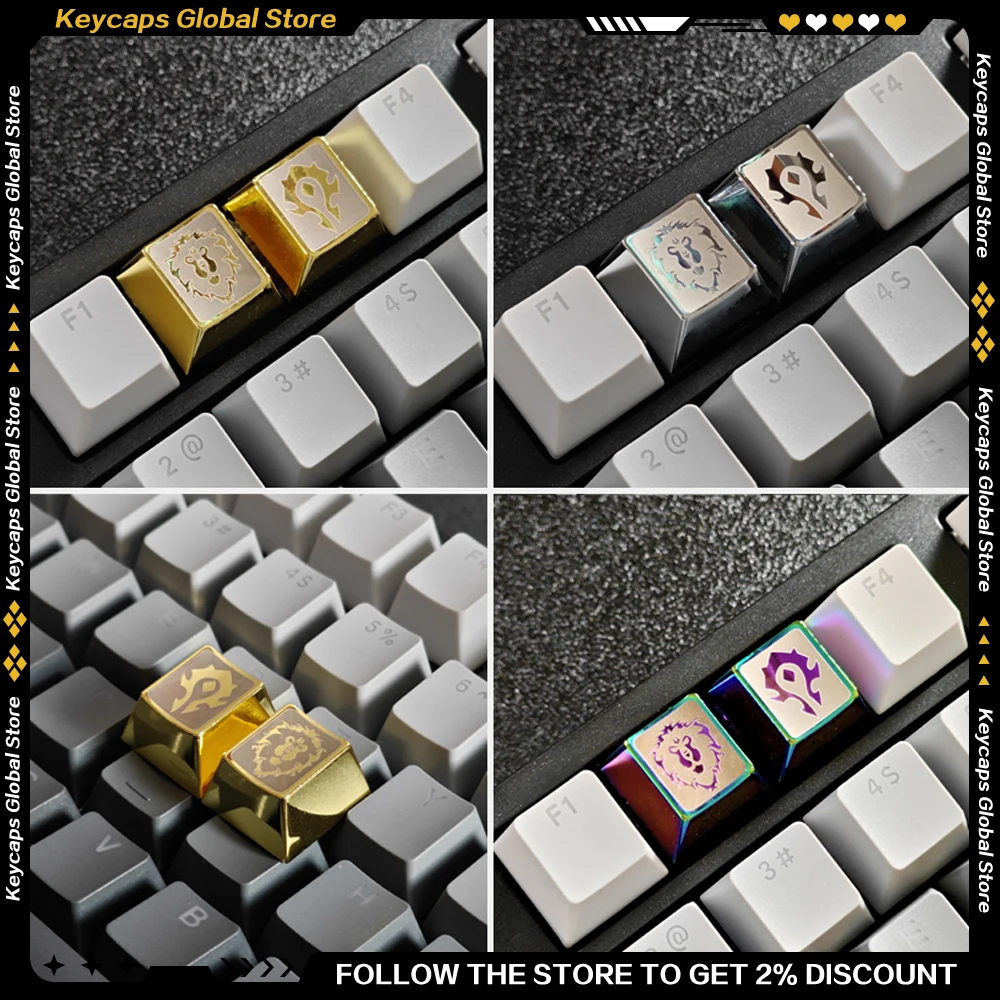 

World of Warcraft Horde/Alliance LOGO Keycaps Metal Game Peripherals Customized Artisan Mechanical Keyboard Keycap Cherry R4