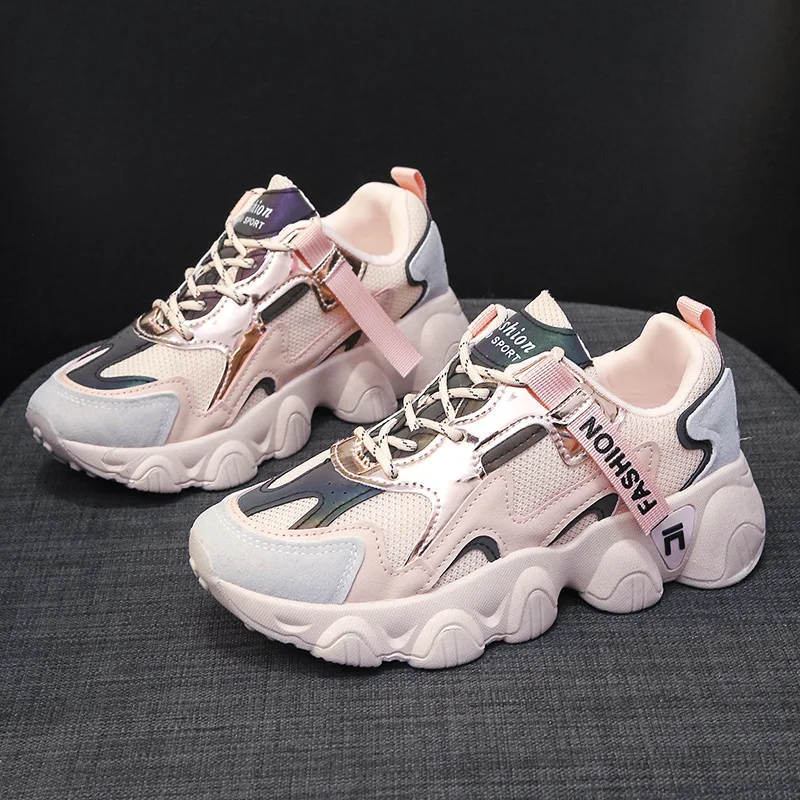 Women Sneakers Casual Platform Shoe2022 Fashion Korean Women Chunky Sneakers Platform Autumn Breathable Mixed Colors Women Shoes