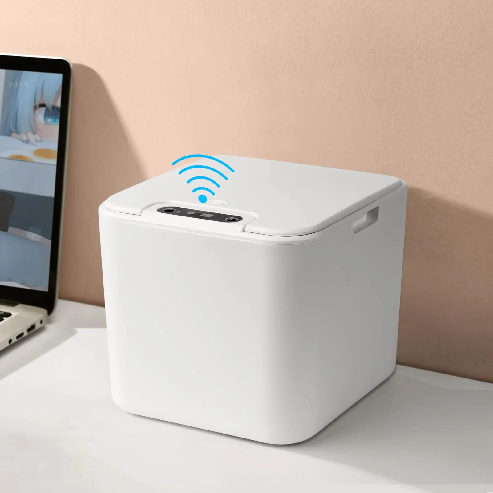 Desktop Mini Sensor Trash Can Small Countertop Trash Can with Lid, Tiny Waste Basket, Miniature Desk Garbage Cans for Bathroom