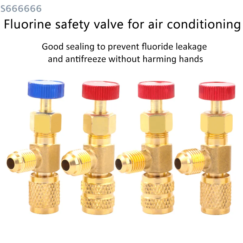 

1 Piece R410A R22 Air Conditioning Refrigerant 1/4" Safety Adapter Liquid Safety Valve Air Conditioning Repair And Fluoride