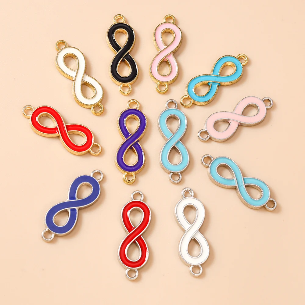 Leslie 20 Stück 10x27mm Emaille Bunte Unendlichkeitssymbol-Anhänger für Schmuckherstellung DIY Unendlichkeits-Anhänger Armband Halskette Zubehör – Detail 4