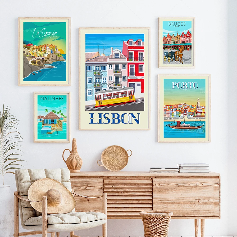 

city travel prints, lisbon, italy, paris, amsterdam, travel prints, travel posters