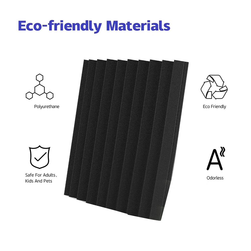 12 Pack Self-Adhesive Acoustic Panels, Sound Proof Foam Panels, High Density Soundproofing Wall Panels for Home(Black) HOT