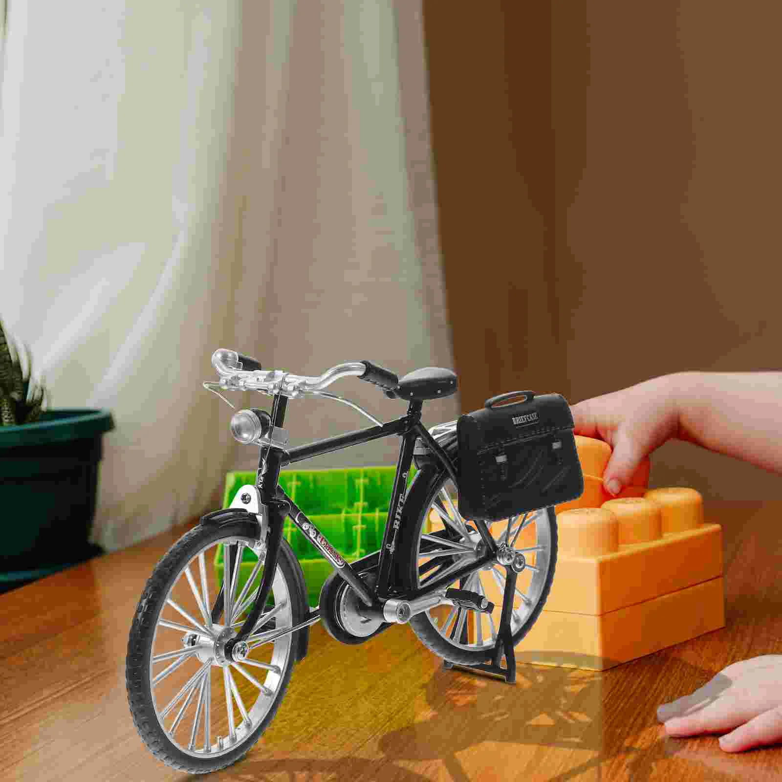 

Retro Decor DIY Bicycle Model Miniature Bike Sculpture Toys Small Ornament Vintage Black Child
