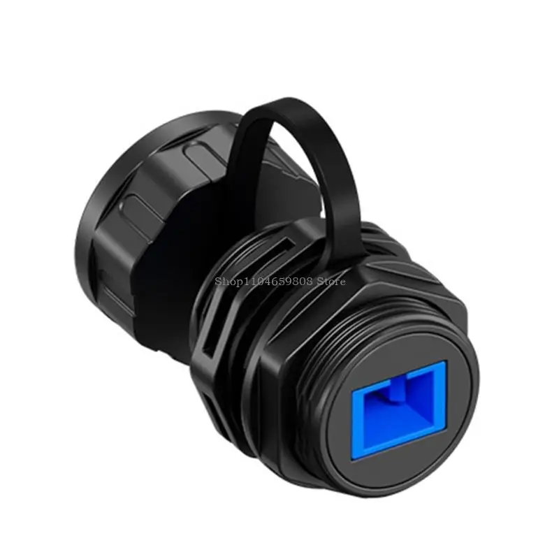 IP68 Waterproof Fiber Optics Coupler Adapter Panel Mount Connector With Dustproof Cover For Outdoor Data Center Use