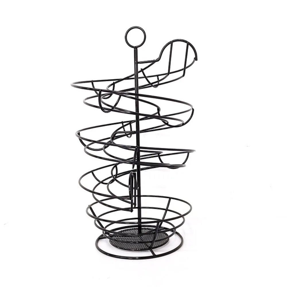 

Household Iron Spiral Egg Holder Save Space Large Capacity Metal Egg Dispenser Stable Base Egg Storage Rack Easter